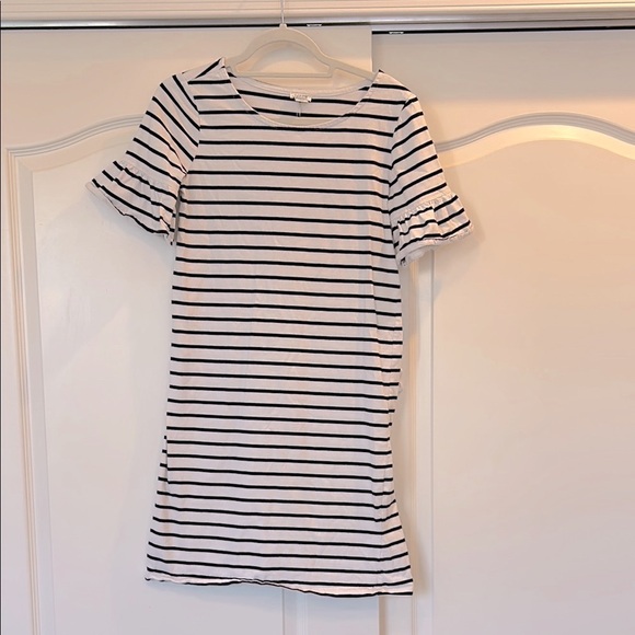J Crew Factory Ruffle Sleeve Striped Career Dress - Picture 3 of 9